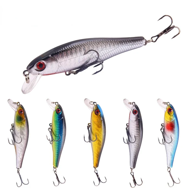 Lure Minnow 8.6cm 9.3g Simulated Bass Bait Plastic Electroplated Color Hard Artificial Fake Bait Swinging Death Temptation Jig