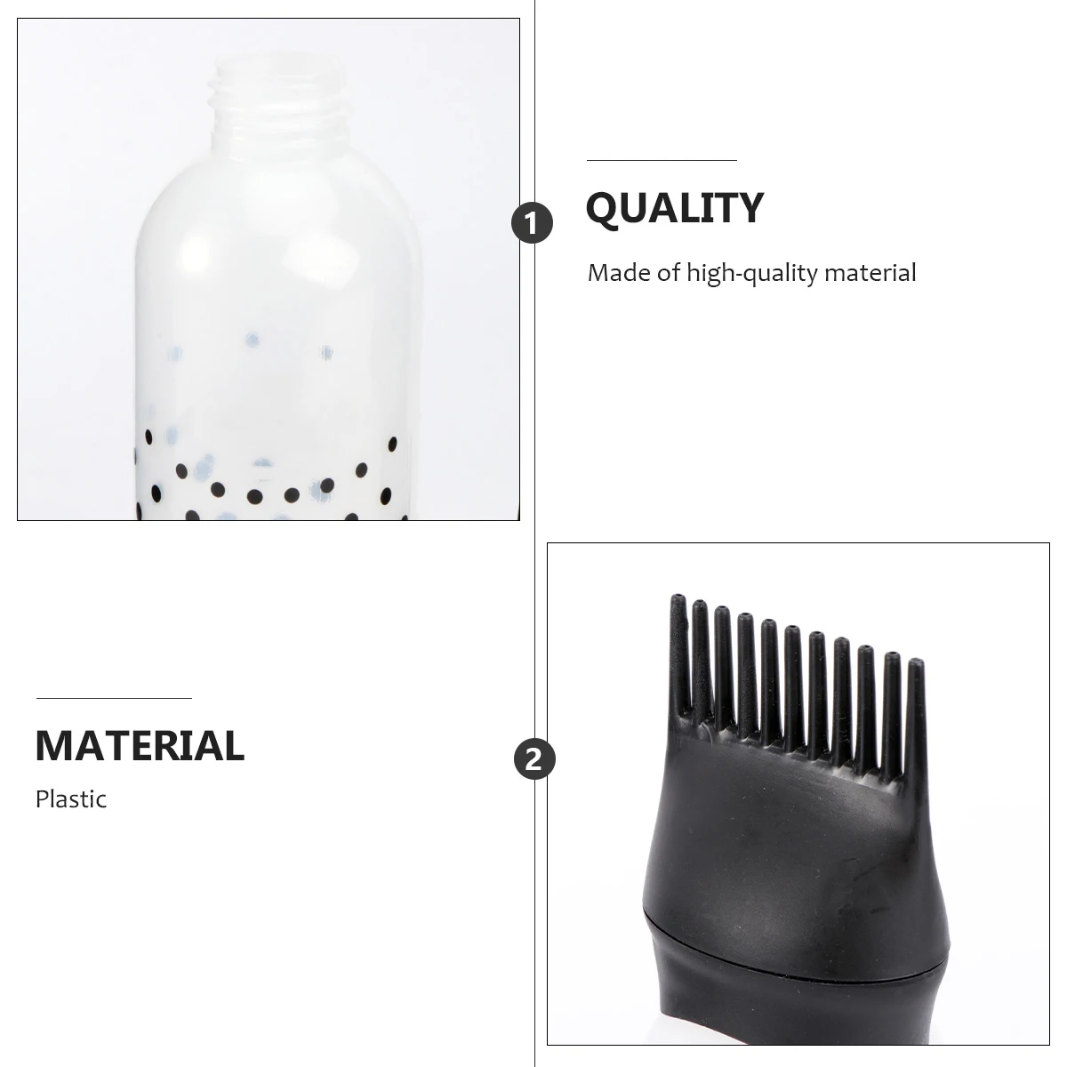 

3pcs Hair Dye Bottles Dry Cleaning Bottle Applicator With Scale Lines Smooth Plastic For Home Salon Use Color Shampoo Bottle