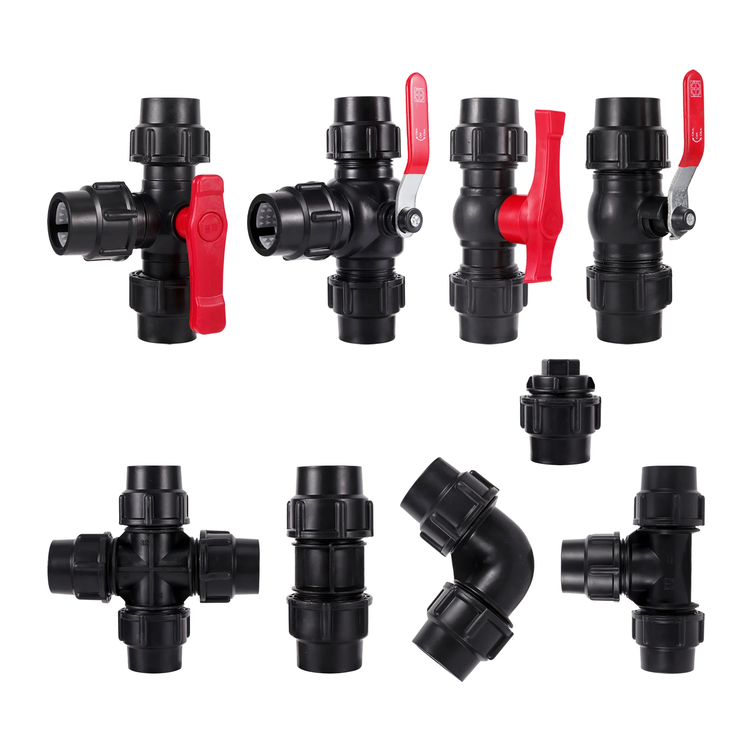 

Quick Coupling Black PE Garden Direct Connection Water Pipe Connector Agriculture Irrigation System PE PVC Tube Fittings 20~50mm