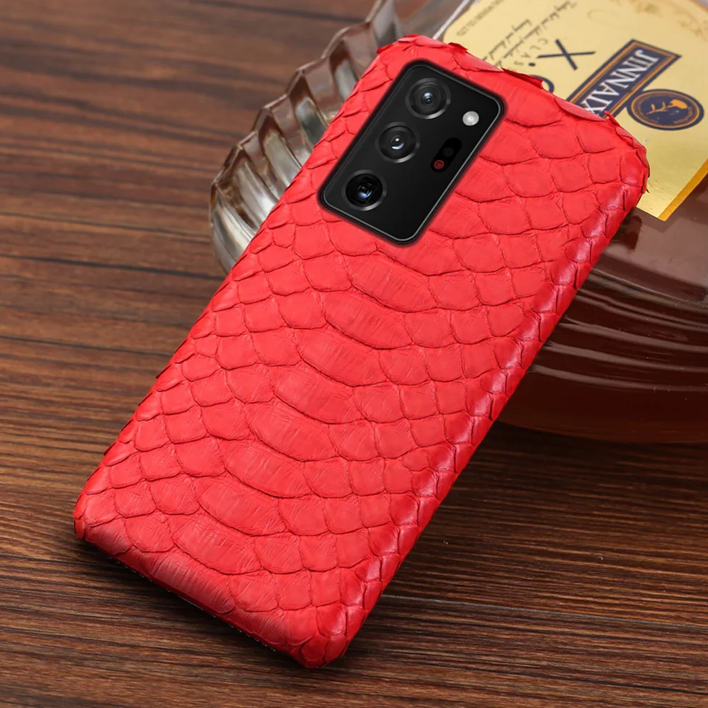 Luxury Genuine Python Leather Phone Case For Samsung Galaxy Note 20 Ultra Note 10 Plus A55 S25 S24 S23 S22 S21Plus Snakeskin