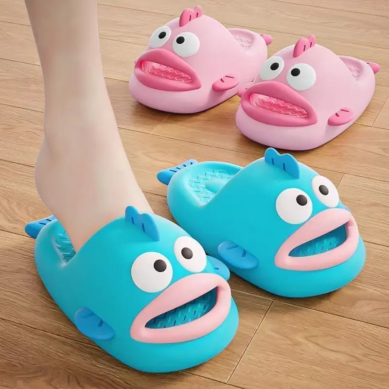 

New Kawaii Sanrio Hangyodon Women Cute Slippers Summer Home Women Slippers Non-Slip Couple Outdoor Cool Indoor Home Fun Shoes