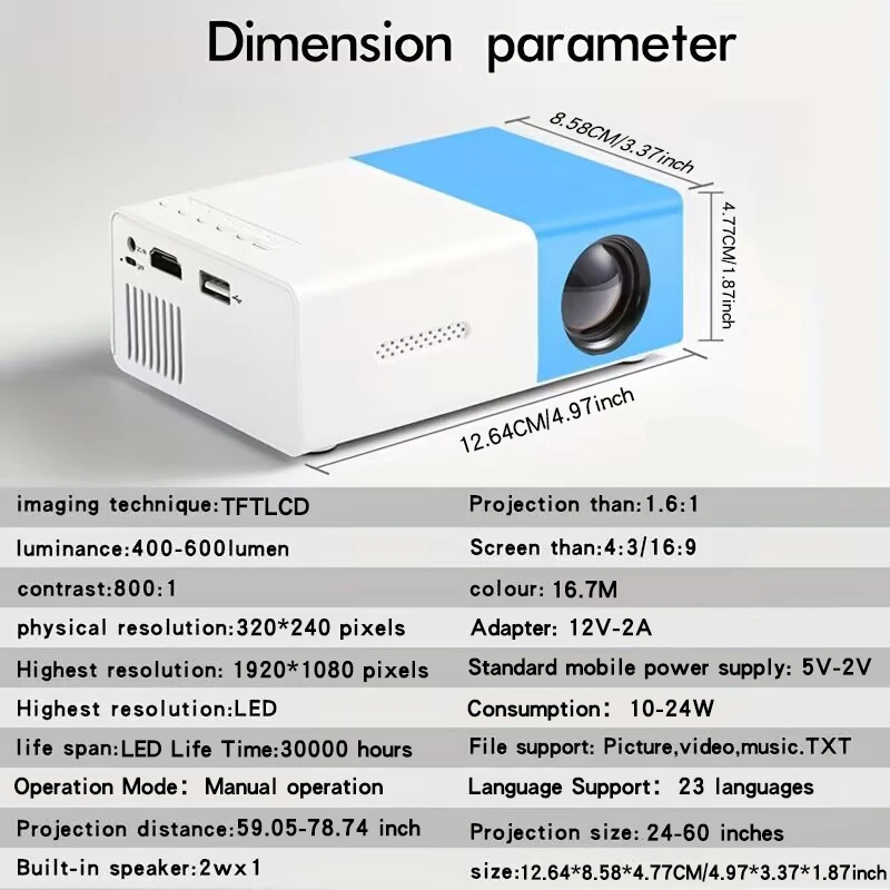 جهاز عرض 4K فائق الوضوح، تلفزيون منزلي، غرفة نوم، غرفة معيشة، إسقاط حائط، سينما منزلية، عرض شاشة الهاتف المحمول