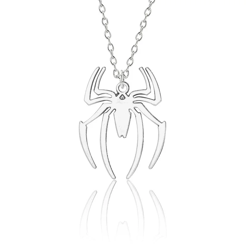 2023 New Spider Shape Movie The Same Necklace Stainless Steel Silver Plated Men's Accessories Hip Hop Trend Gift image 4