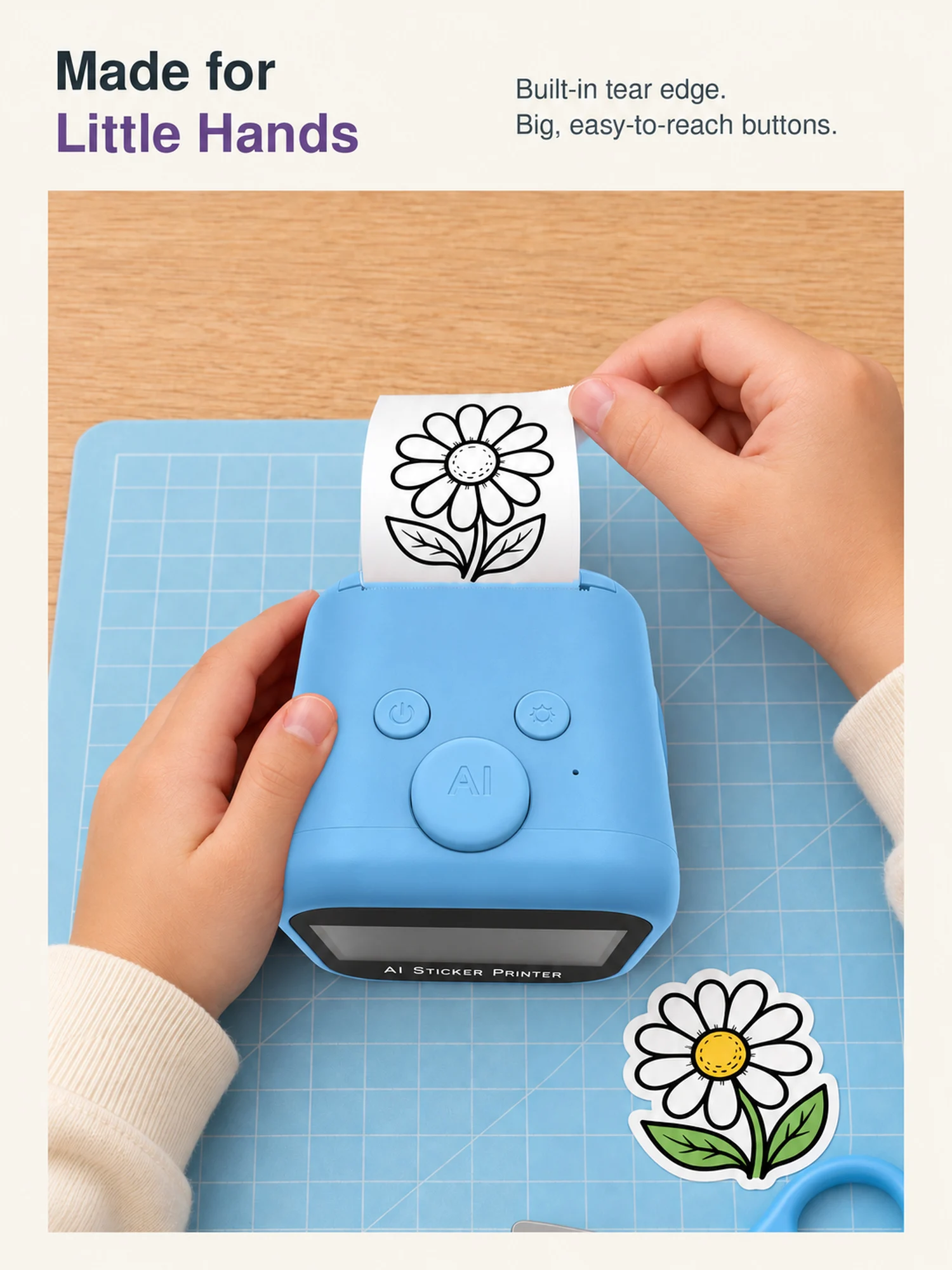 2026 New AI Voice Sticker Printer for Kids No App Required Inkless Thermal Sticker Maker Machine Toy DIY Art Doodle Gifts for G