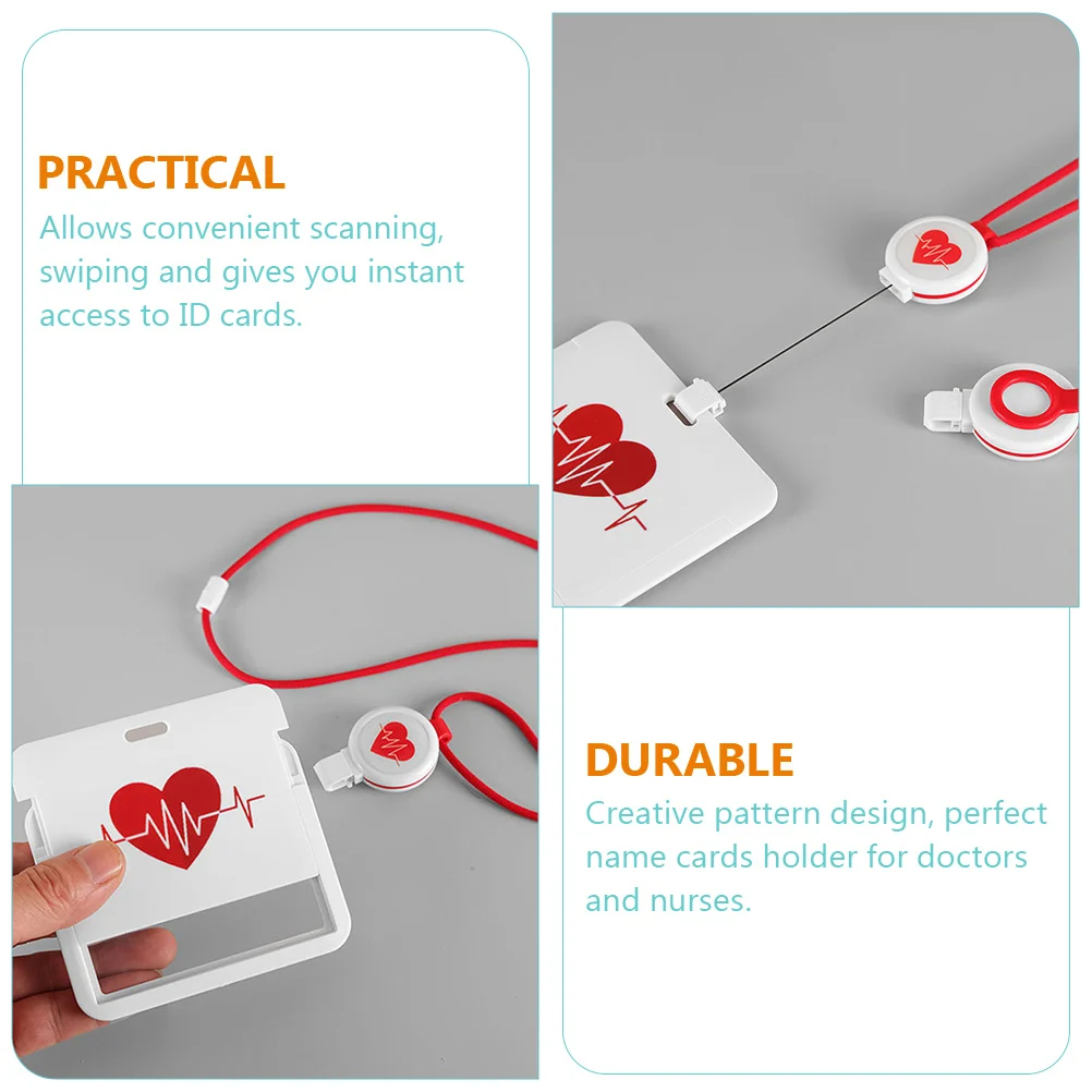 

Certificate Lanyard Set Retractable Cards Holder for Badge Holders with Lanyards ID Nurses Reel Name Abs