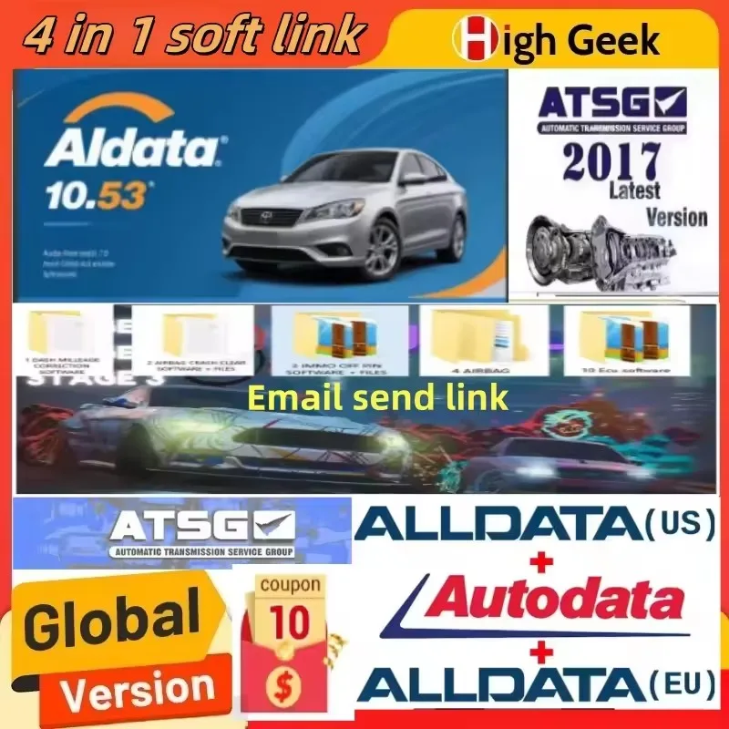 

2025 Auto repair software Alldata 10.53 + Autodata 3.45 + ATSG 2017 Automotive Maintenance Software auto car diagnostic install