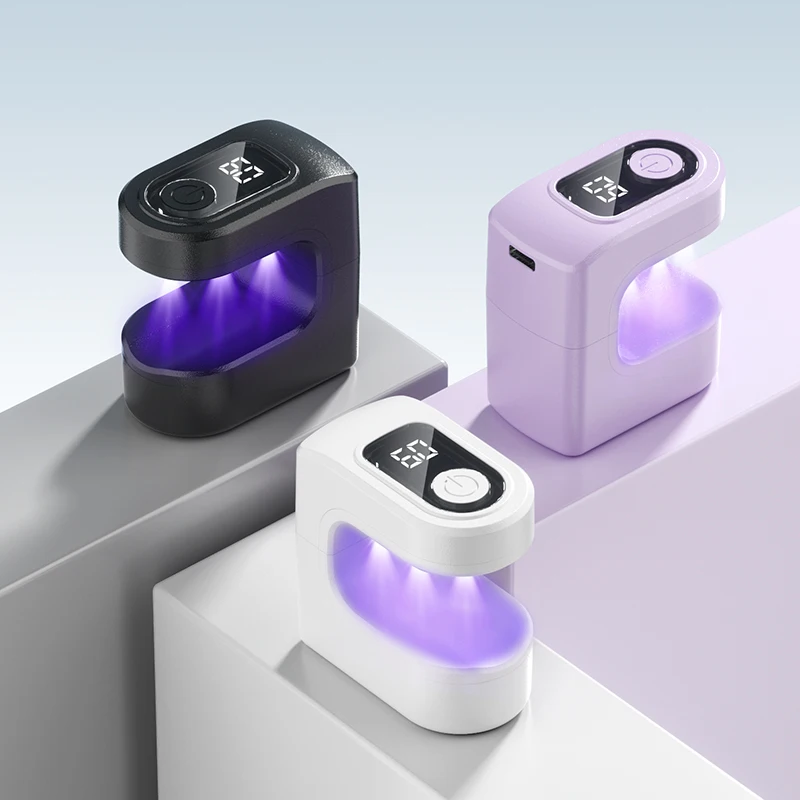 Compacte en draagbare vierkante snoepgouden lamp met twee niveaus getimede sneldrogende nagelplaten