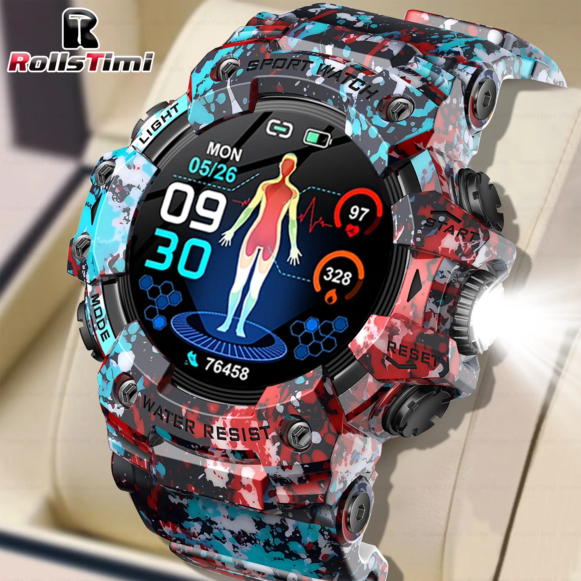 

Молодежные умные часы 2025, 1,32 дюйма, HD TFT, круглый экран, с GPS-отслеживанием, компасом, пульсометром, светодиодным фонариком, Bluetooth-вызовом для Android