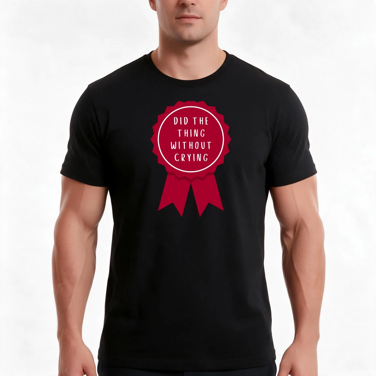 did the thing without crying - red aesthetic book quote for book lovers T-Shirt Summer Casual Cotton Tee Vintage Graphic Print
