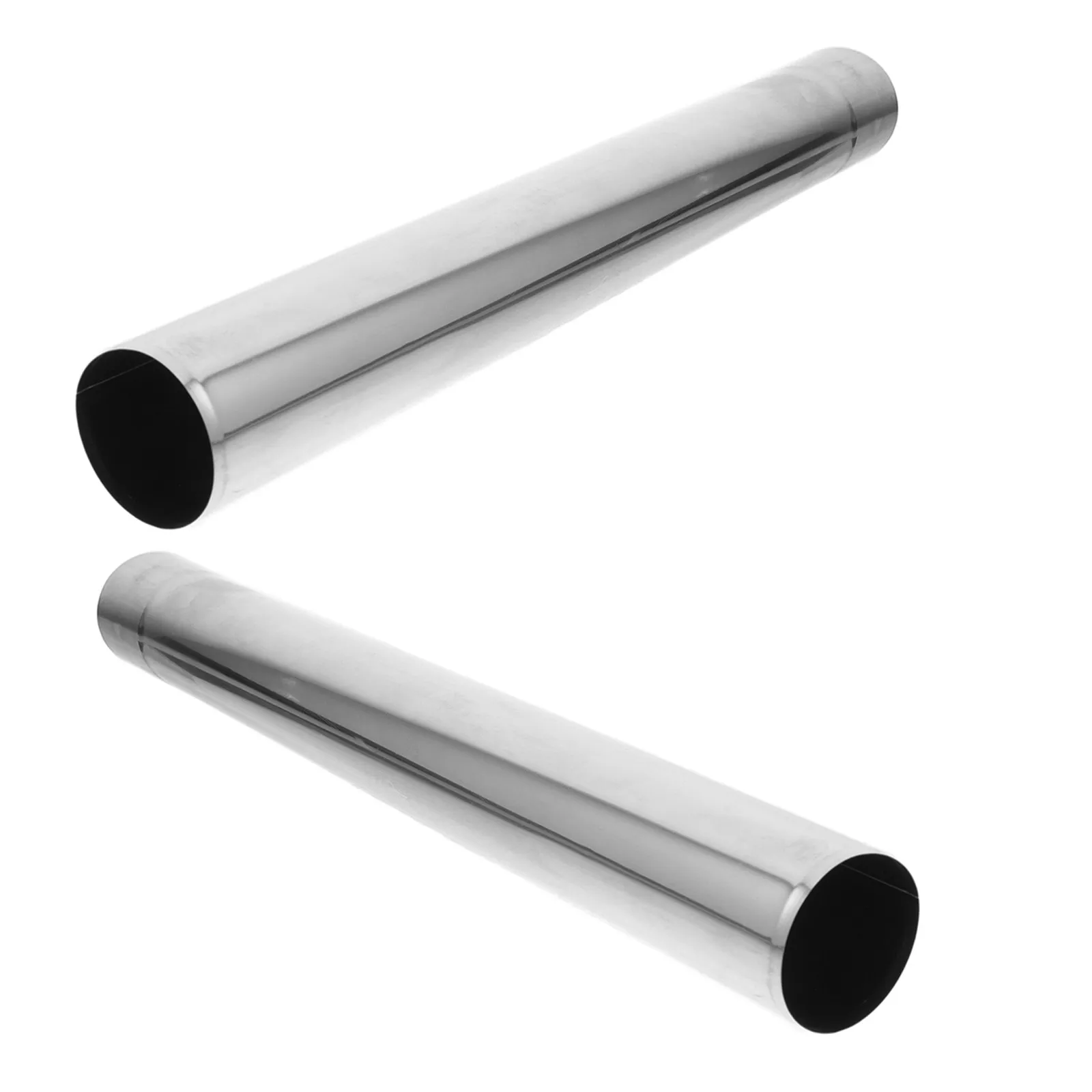 2Pcs Stainless Steel Wood Stove Chimney Pipe Extension Heavy Duty Straight Flue Tube Tent Stove Boiler Vent Chimney Tube