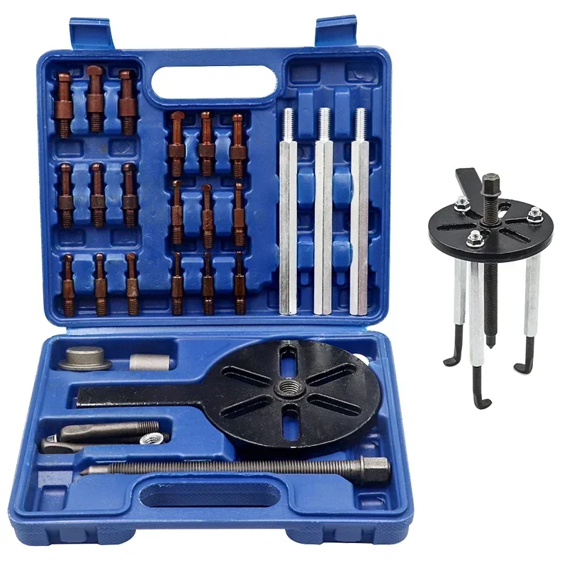 18 Pcs Wheel Hub Bearing Puller Tool Set Universal Three-grip Bearing Puller Transmission Bearing Kit Stripper