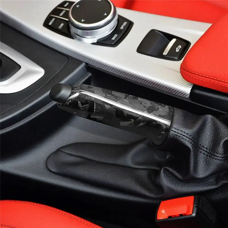 Fits for Carbon Fiber Handbrake Grips Cover Trim for 1 2 3 4 Series E46 E90 E92 E60 E39 F30 F34 F10 F20 view 6