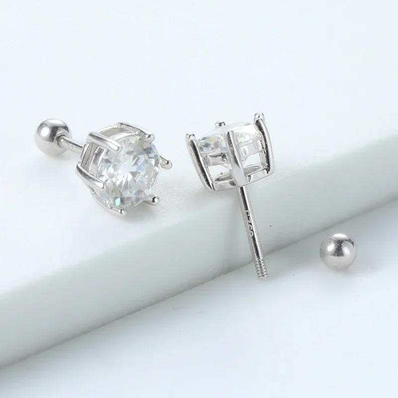 FCGJHW 6.5mm GRA Certified Moissanite Stud Earrings for Men Women Diamond Studs S925 Rhodium Plated Luxury Quality Jewelry 2026
