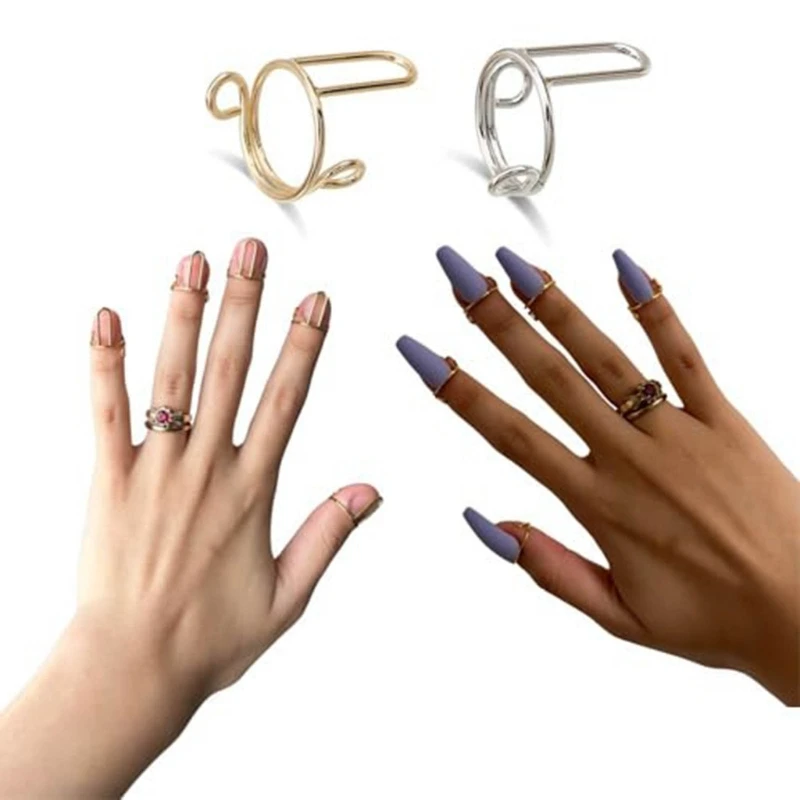 10PCS Art Rings Adjustable Fingertip Rings Women Party Jewelry Metal Open Rings Material Women Jewelry