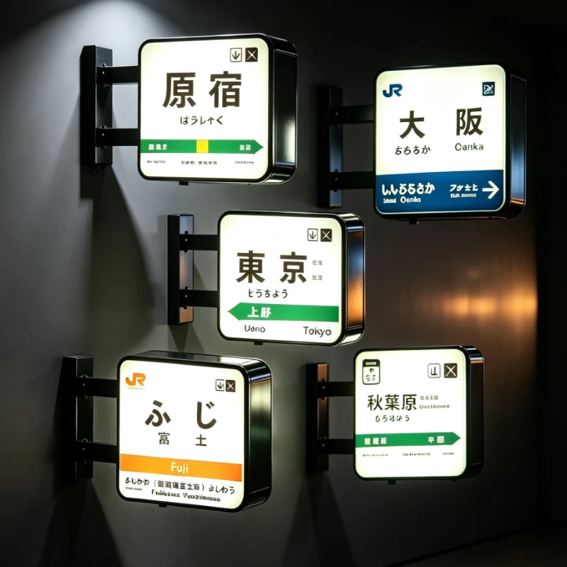 Japan Tokyo Glowing Fridge Magnet Mini Light Box LED Sign Illuminated Decorative Souvenir Shizuoka Osaka Light Box Model Ornamen