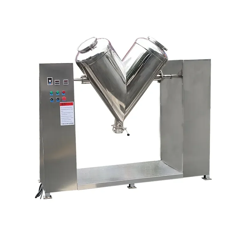 for 304 Stainless Steel V Shaped Vertical Double Arm Mixer Large Industrial Dry Powder Granule Mixing Equipment for Food