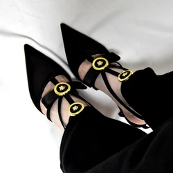 CHMURY Pointed Toe Pumps Designer Kitten Heels Women Luxury Shoes Elegant Bow High Heels Pink Black Party Wear 2024 Big Size