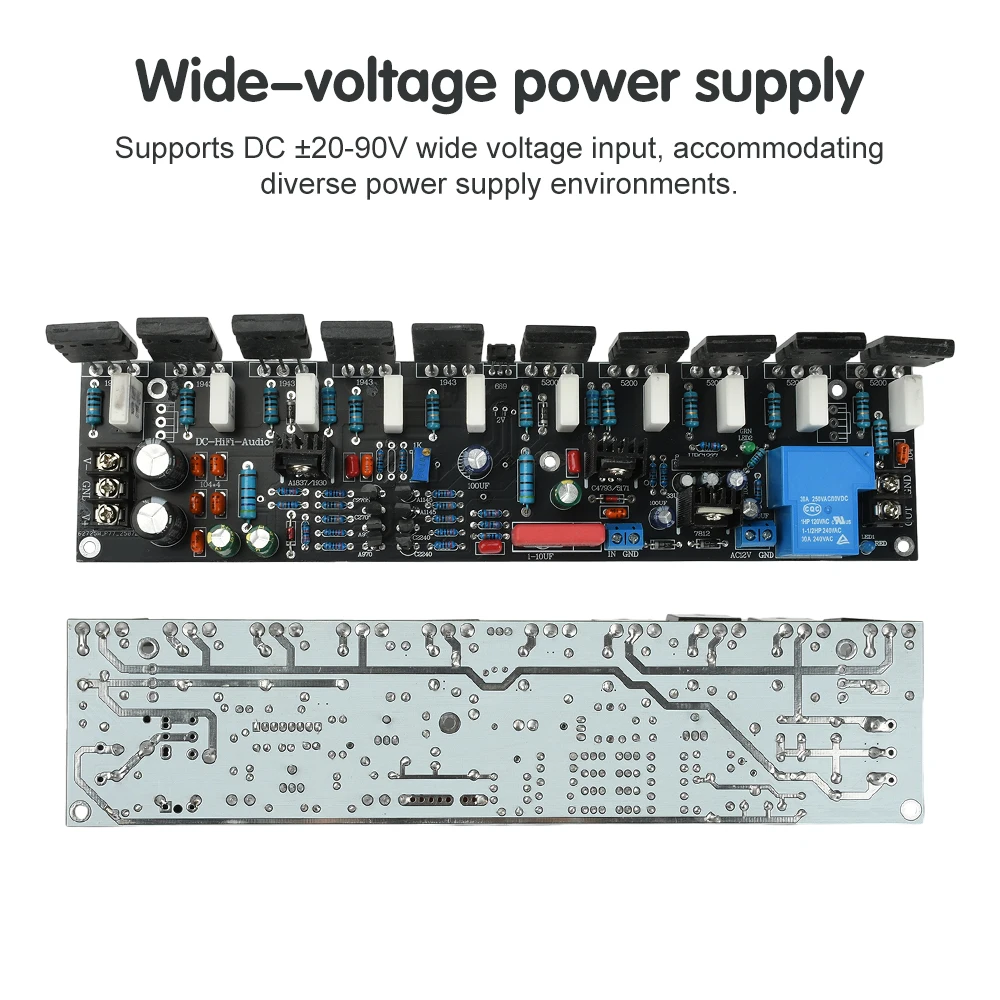 DC 20V-90V 500W 400W 300W 200W Leistungsverstärkerplatine 1943+5200 Mono HIFI Paar-Röhrenverstärker Hochleistungs-Audioverstärkerplatine – Detail 6