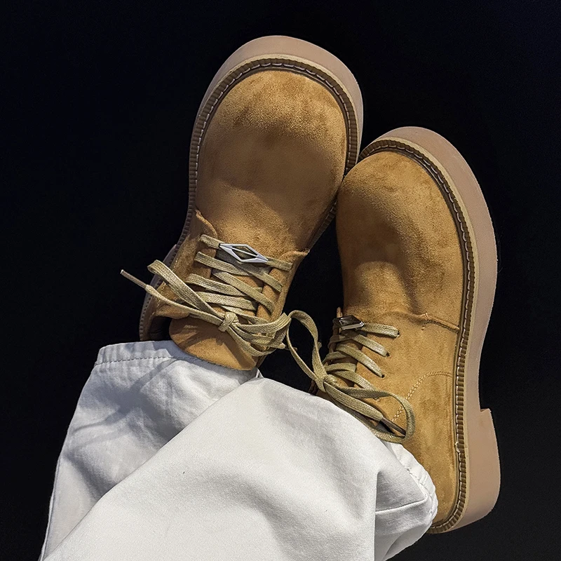 رجال الأعمال ديربي أحذية الرجال سميكة سوليد الارتفاع زيادة الأحذية مع رؤساء كبيرة النمط البريطاني الرجعية عمال تنوعا حذاء رجالي #5