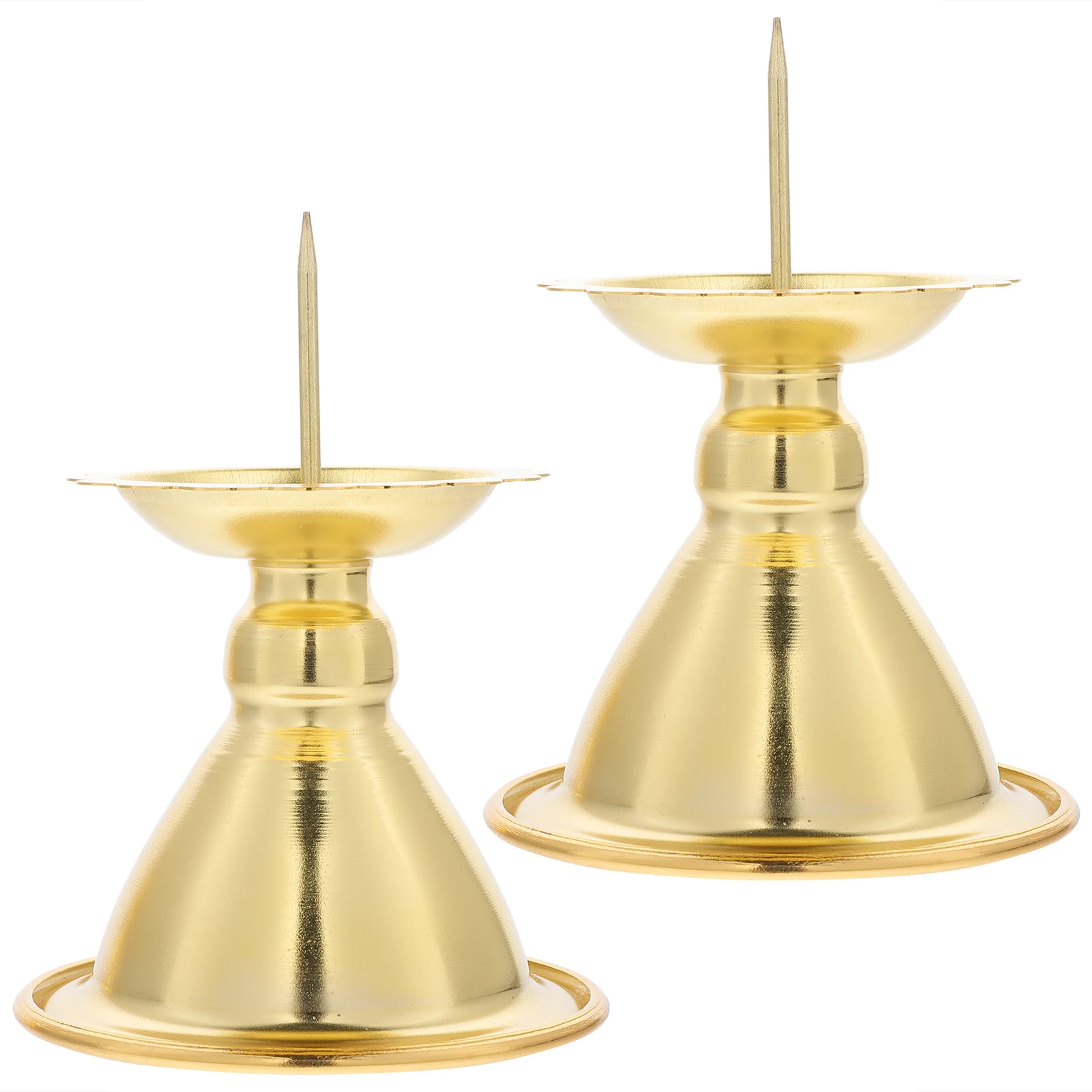 

2pcs Iron Stable Base Temple Wax Platform Temple Candlestick Elegant Buddha Hall Candlestick Metal Home Decor