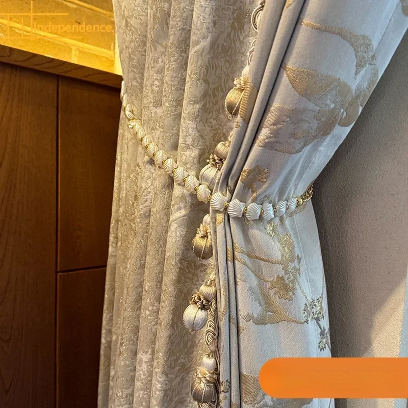 Bronzing Animal Jacquard Gold Wire Splicing Thickened Curtains for Living Room Bedroom Custom Floor-to-ceiling Windows Balcony