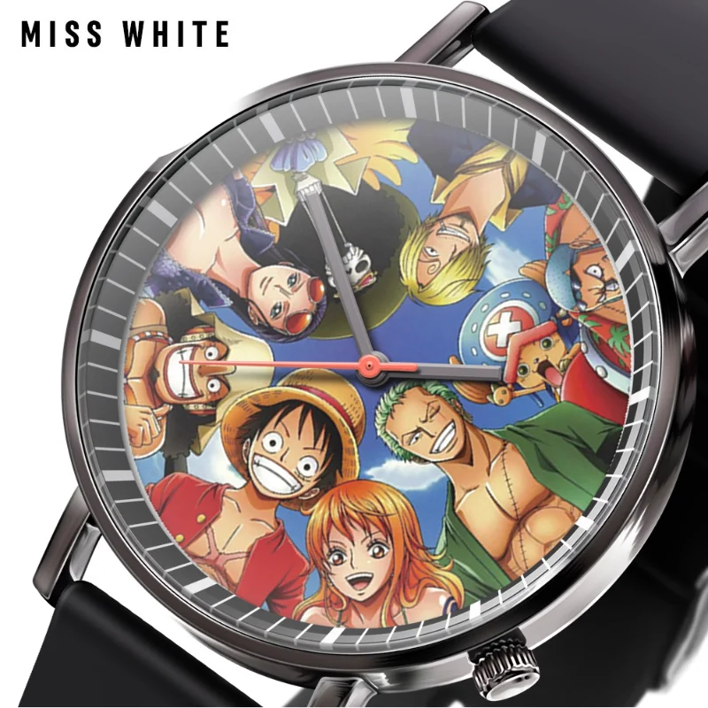 Nouvelle montre One Piece Luffy, figurine d'action anime, poing de feu Ace, montre analogique à quartz pour garçons et filles, idéale pour les cadeaux.