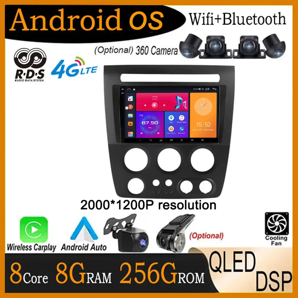 Android 14 Radio For Hummer H3 2005 - 2010 DSP Car Radio Multimedia Player Navigation GPS Carplay Stereo Auto Video Head