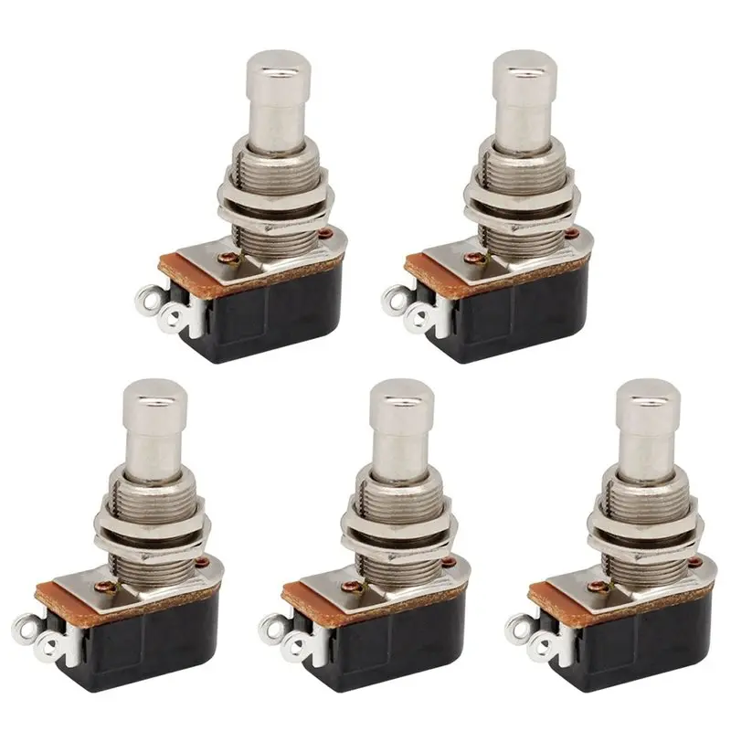 ABKV-5Pcs SPST Momentary Foot Switch - Soft Touch Silent Stomp Button, 2 Pin SPST For Guitar Effect Pedal Replacement