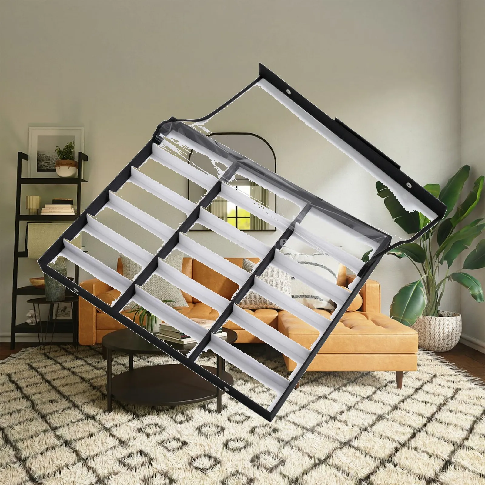 Eyeglass Storage Holder Space-Saving Eyeglass Storage and Display Organizer Eyeglasses Display Case Compact for Countertop