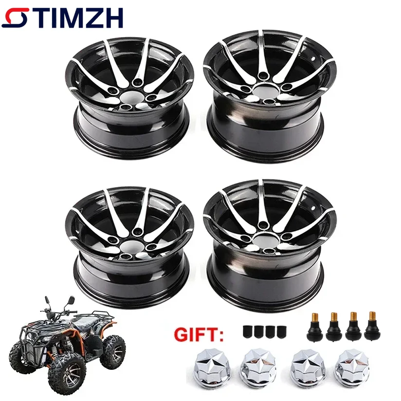4 Pcs 12 inch 4x110 ATV Wheel Hub Aluminum Alloy Rim For 150cc 200cc 250cc 300cc ATV Go Kart UTV Buggy Golf Cart Quad Bike Part