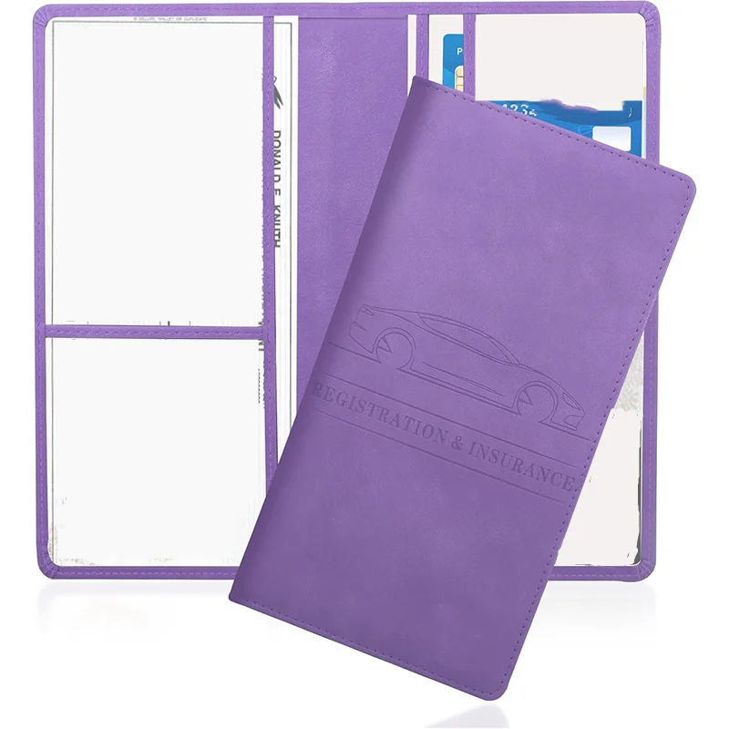 Car Registration & Insurance Card Holder with Magnetic Shut, Vehicle Glove Box Car Organizer - For Documents, Cards, License