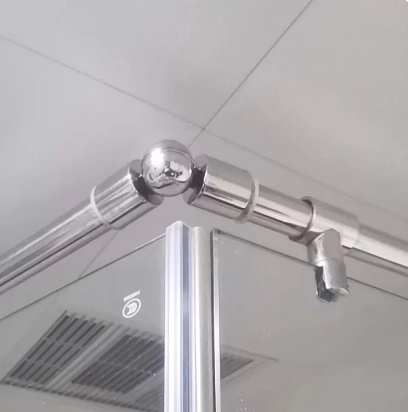 1Pc SUS304 Glass Shower Enclosure Screen Dia. 25mm Hanging Rail Fittings Clamp