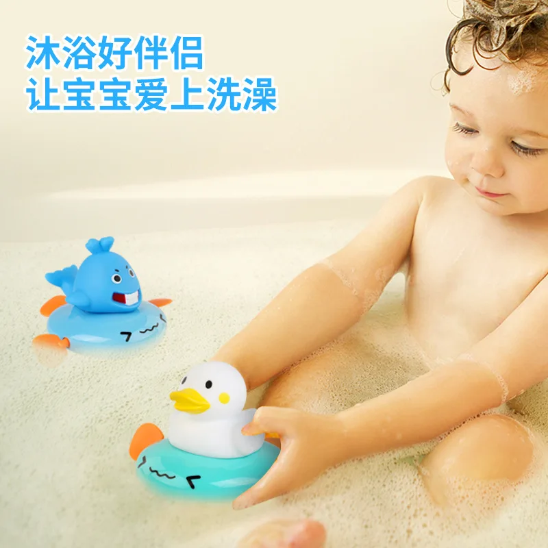 قطع خنزير حمام الطفل لعبة الاستحمام والماء لعب لعبة البط جرو السباحة لعب المياه متعة عقارب الساعة لطيف مضحك حمام الطفل لعبة