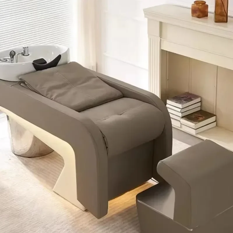 Trendy Modern Fashion Head Spa Portable Hair Ergonomic Lounge Shampoo Bed Unique Comfortable Cadeira De Barbearia Furniture