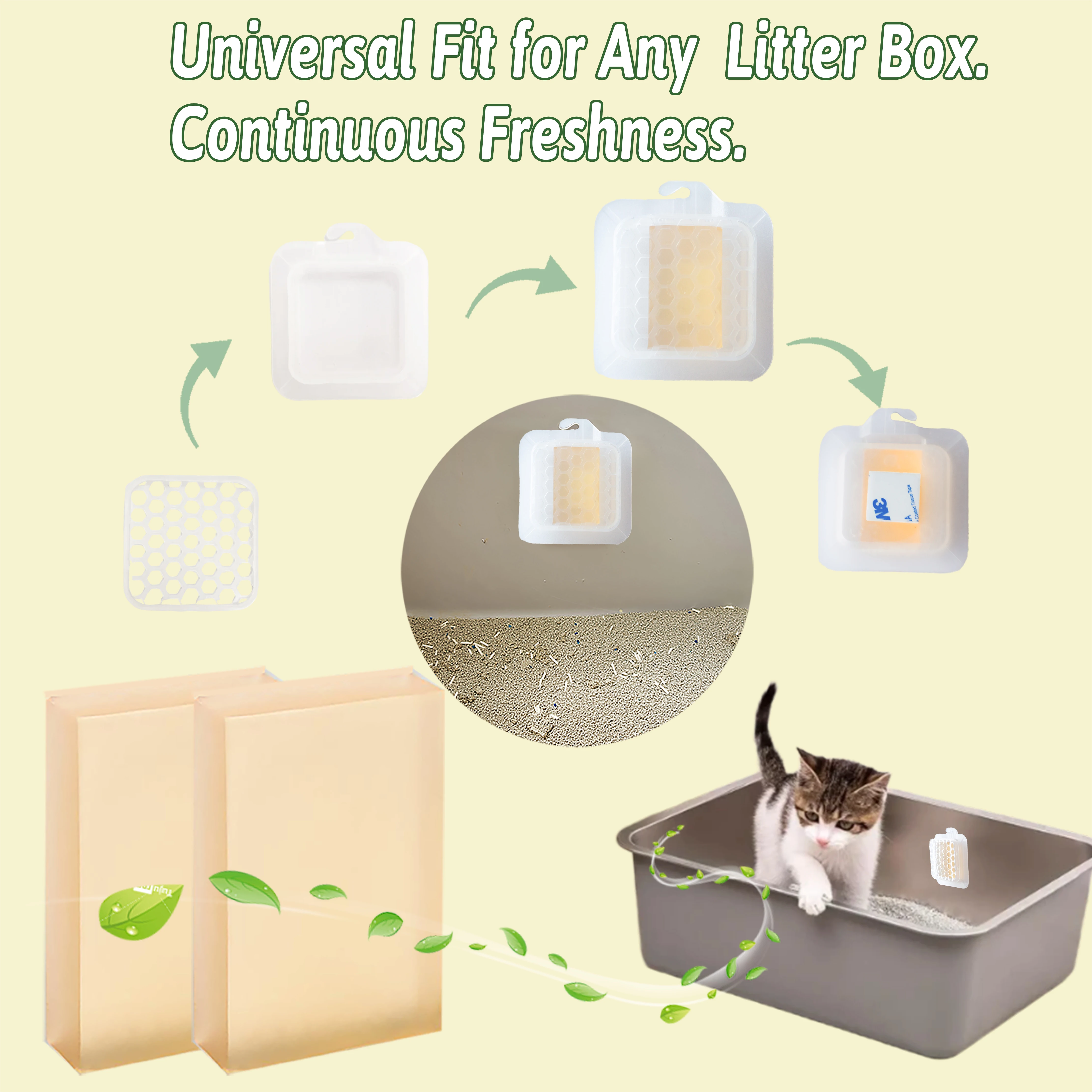 بديل مزيل الروائح الكريهة لفضلات القطط PETKIT/Meowant/UBPET صندوق نفايات القطط ذاتي التنظيف SC01/SC02 - يزيل رائحة الحيوانات الأليفة