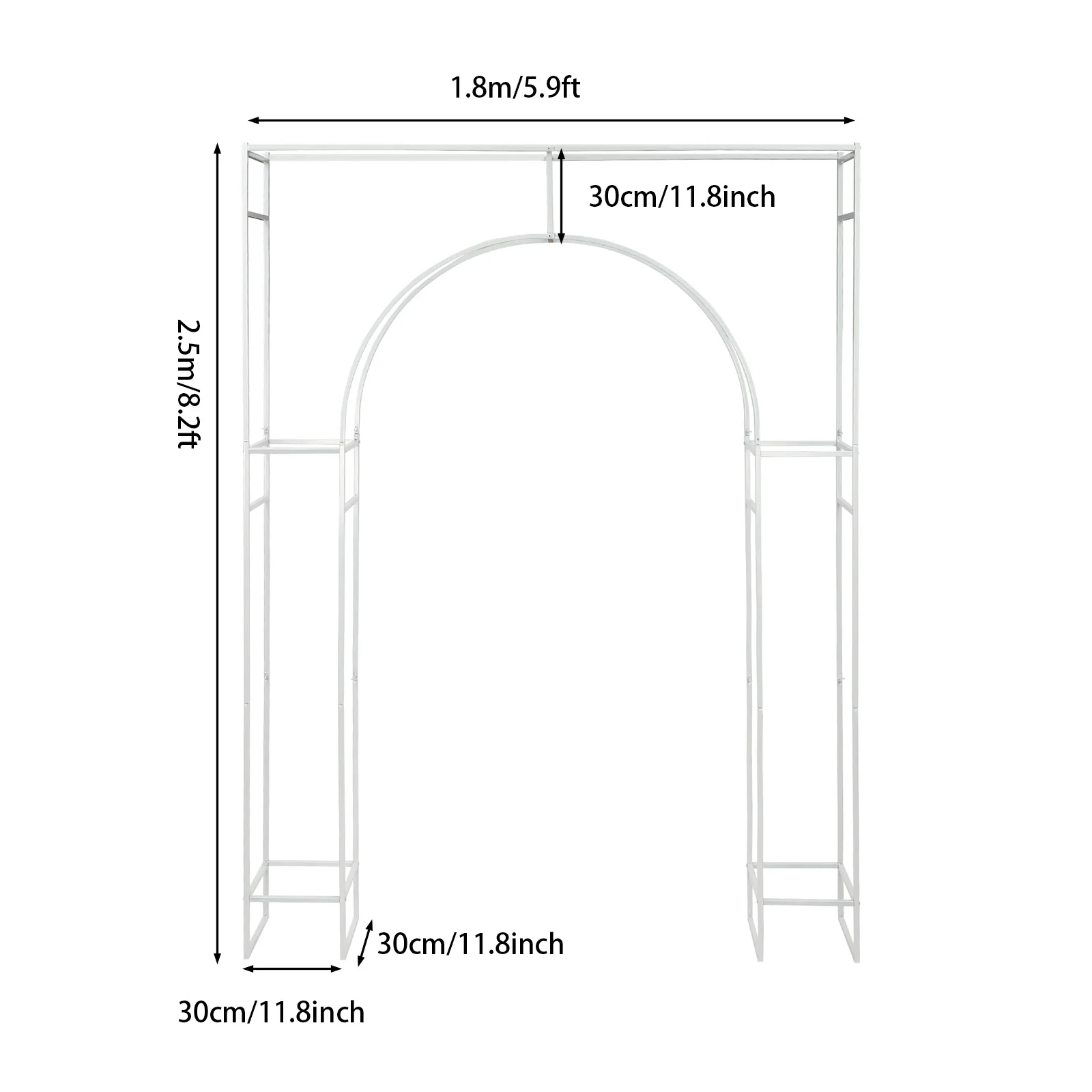 Wedding Arch Backdrop Stand Arch Support Balloons for Ceremony Square Metal Balloon Arch Stand Garden Arbor Frame for Wedding