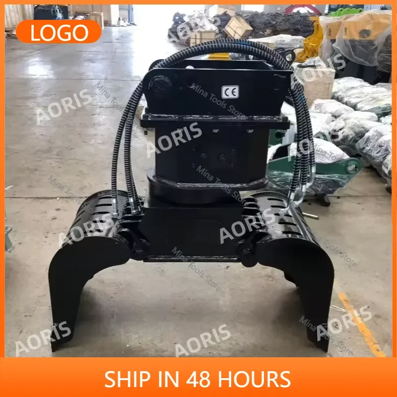 AORIS Factory Supply MS08 Hydraulic Rotating Demolition Grapple for Sorting Wood Stone Scrap Steel