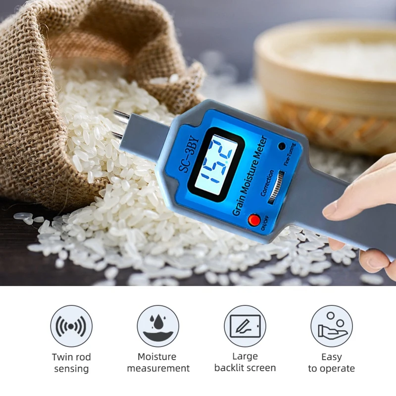 Digital Grain Moisture Meter Tester Moisture Testing Tool Measurable For 18 Type Grains For Wheat Soya Corn Rice Peanuts