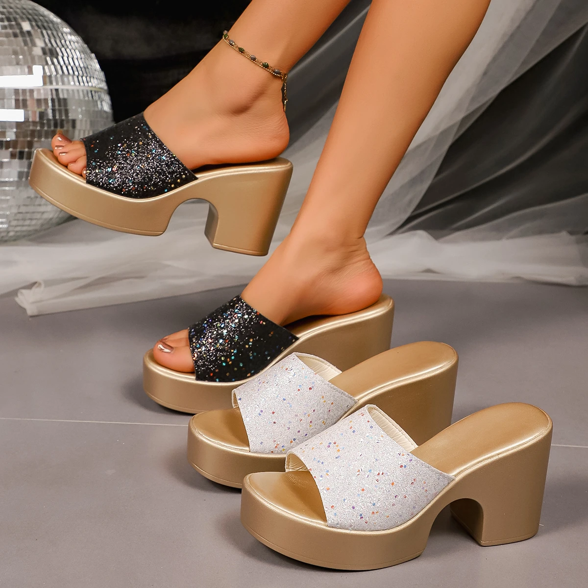 2025 النساء الاتجاه الصنادل الصيف أحذية منصة الشاطئ النساء عارضة أسافين الصنادل كعوب عالية على الموضة أحذية Sandalias De Mujer #1