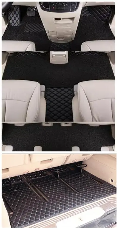 Custom special car floor mats for Mercedes Benz V 300 d W447 2025-2020 7 8 seats Full set double layers carpets for V300d V300