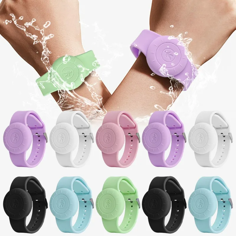 Silicone Children Watch Band Safe Waterproof Wristband GPS Locator Tracker Protective Cover Soft Watch Bracelet for Apple Airtag