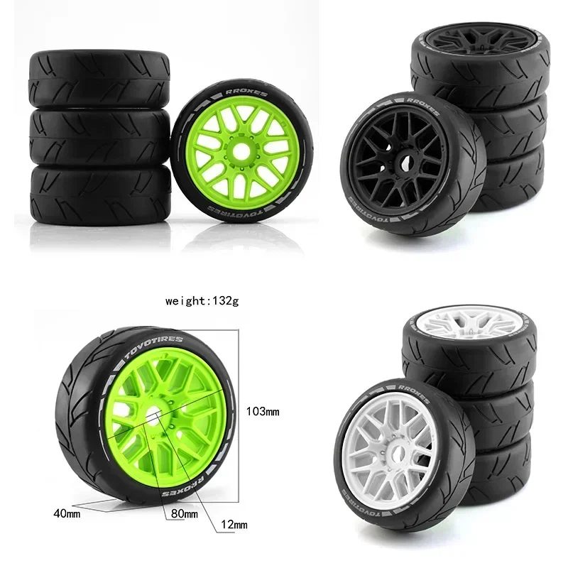 

1Set 103mm 1/8 RC Off-Road Buggy Rally Car Tires Wheel 17mm Hex for ARRMA Redcat Team Losi Kyosho VRX HPI WR8 HSP Hobao