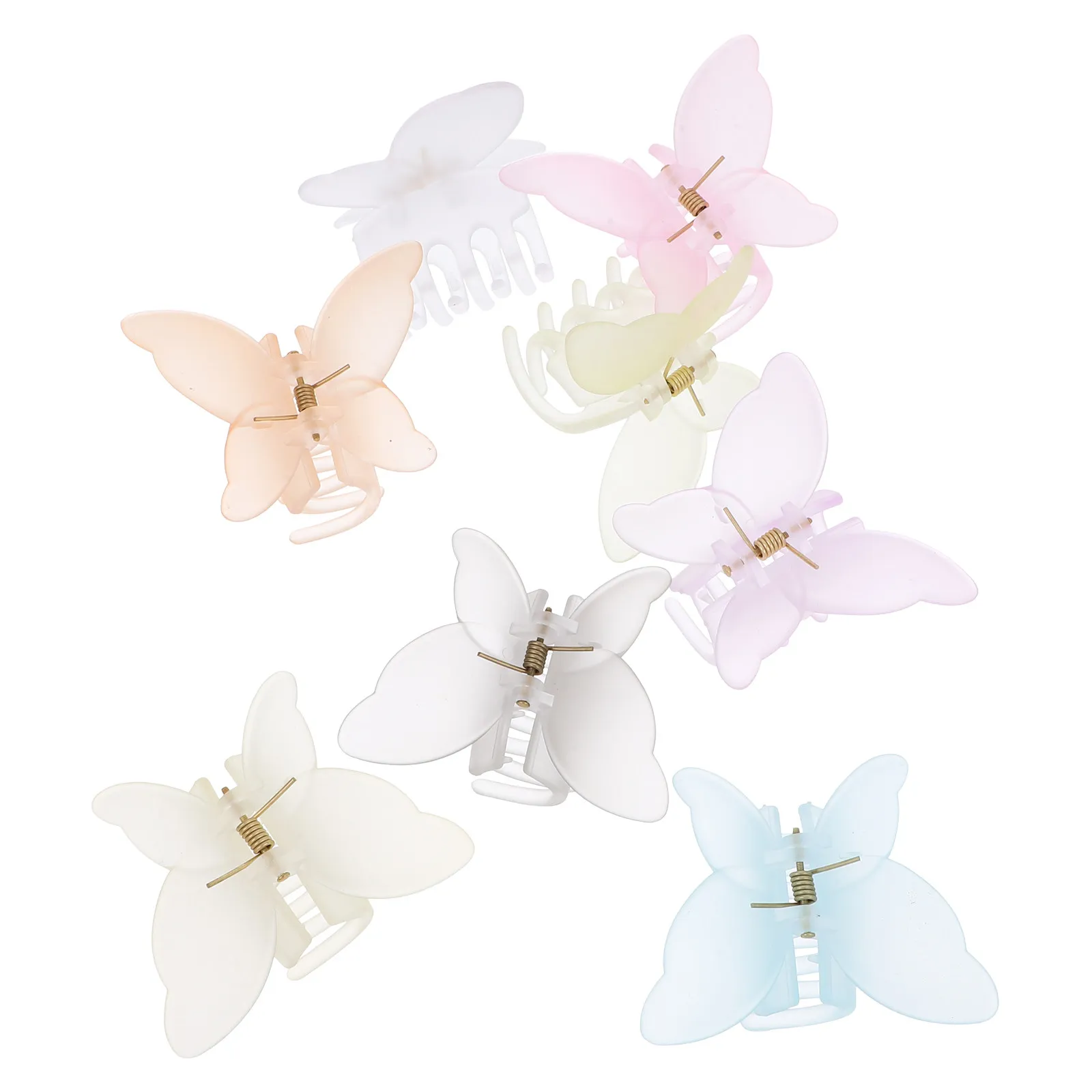 

8Pcs Trendy Butterfly Hair Claw Clips for Women Matte Finish Hair Accessories Elegant Stylish Daily Wear Formal Events Portable