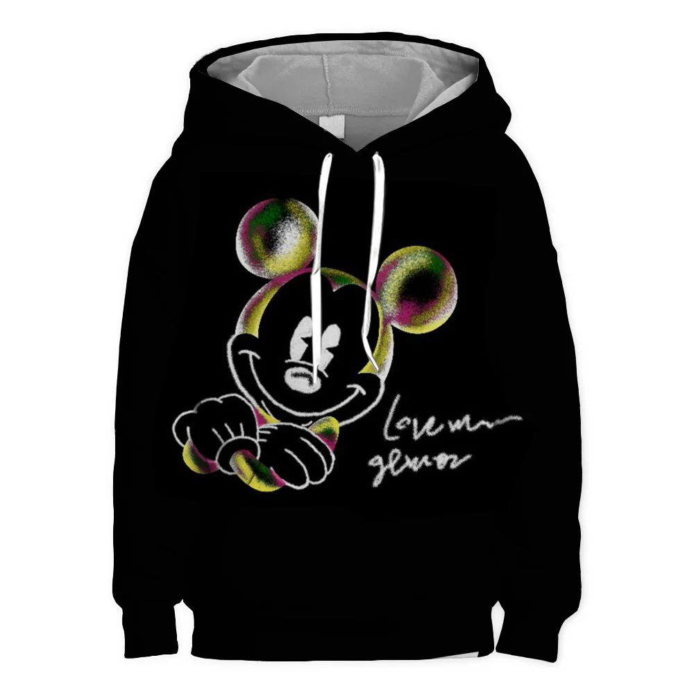 Baby Sweatshirts Cartoon Hoodies Spring Boys Girls Long Sleeve Minnie Mickey Pullovers Disney Casual Hooded Tops Kids Clothes