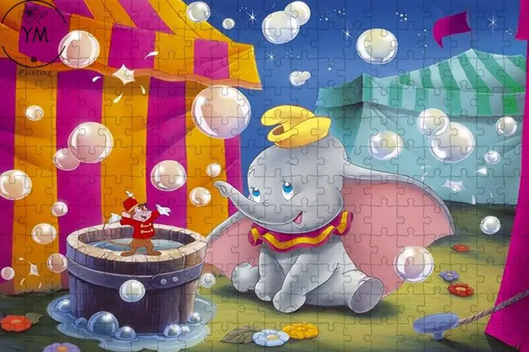 Disney Brand Puzzle Toy Dumbo 1000 Pieces HD Cartoon Puzzle Toy Birthday Gift Kids Adult Collection Hobby Educational Toys