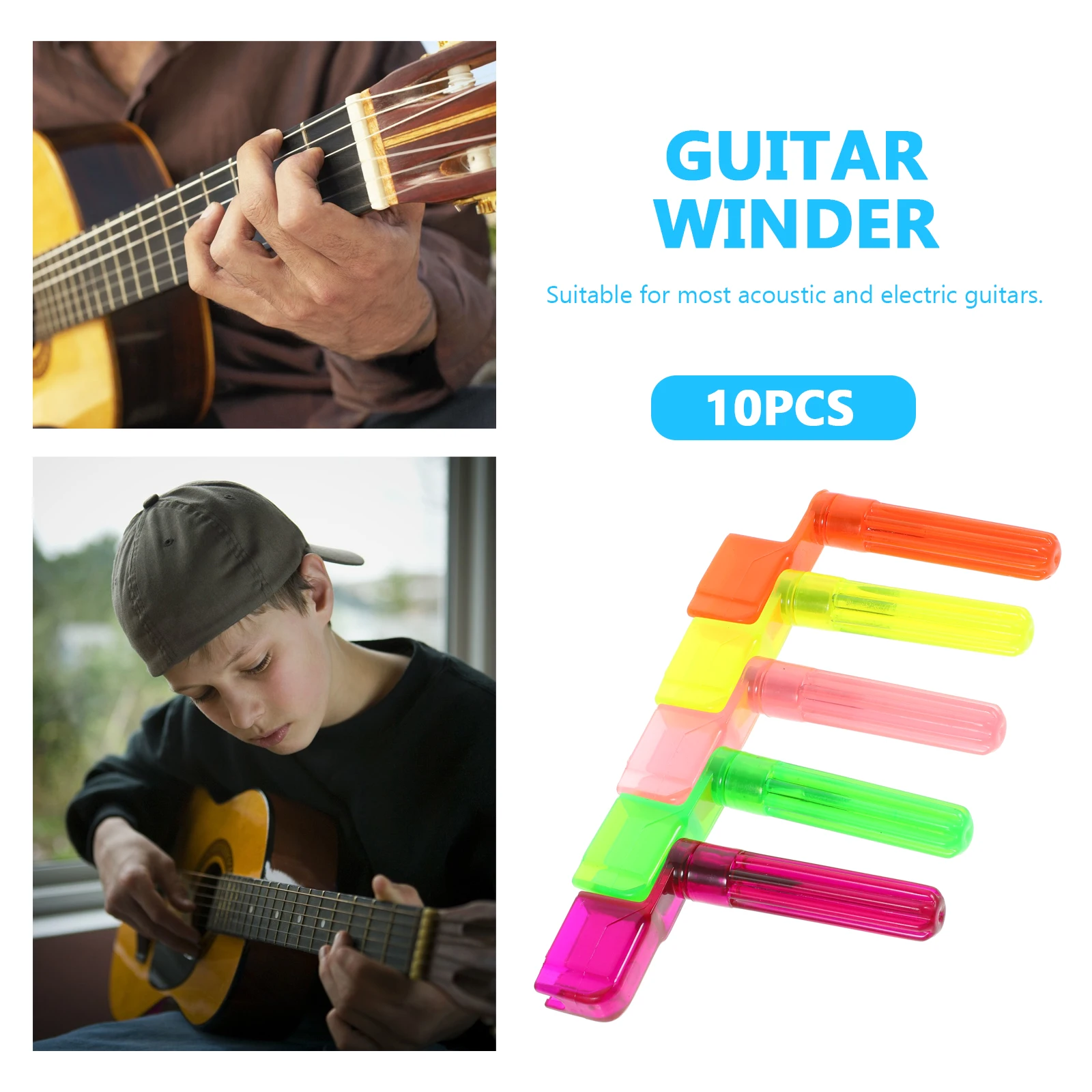 

10 Pcs String Tuner Guitar Changing Tool Multi-color Winder Multicolor Pin Remover Peg
