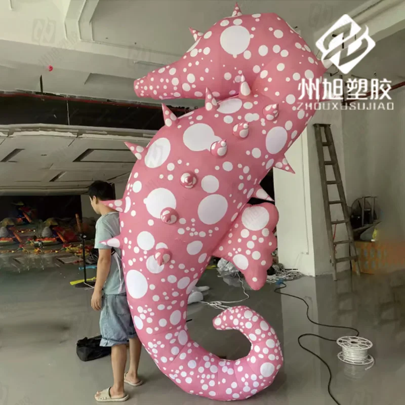 

Inflatable pink seahorse air model Marine animal shopping mall outdoor display decorative props
