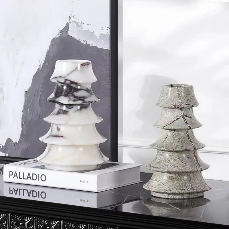 Bianco Calacatta White Marble Vase Special Design Flower Stone Vase