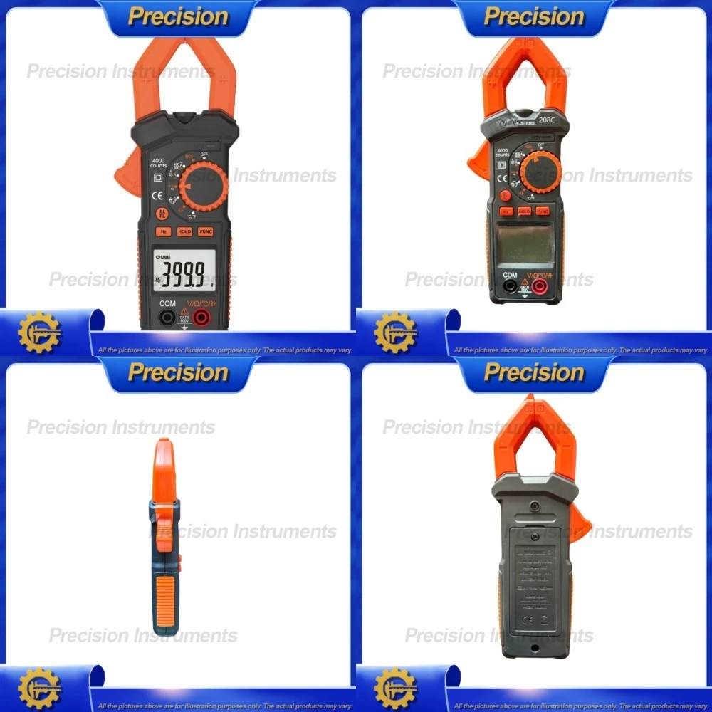 

2026 Digital Clamp Meter with Auto Ranging Backlit Display for Voltage Current Resistance Temperature Capacitance up to 600A