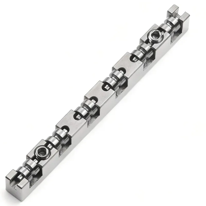 Image of ABHS-Höhenverstellbarer, geteilter 42-mm-Gitarren-Rollensattel aus Titanlegierung für 6-saitige Gitarren im ST/TL-Stil